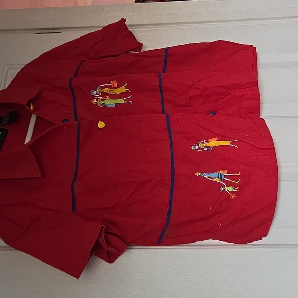 Vintage Rare Dress with Jacket w/Painted Shoppers - Picture 3 of 10